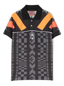 Рубашка поло с принтом из коллаборации с Kappa Marcelo Burlon County Of Milan Kids, черный