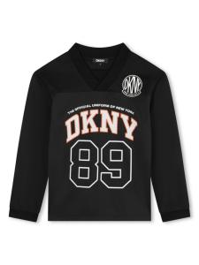 Dkny Kids лонгслив с логотипом и V-образным вырезом, черный