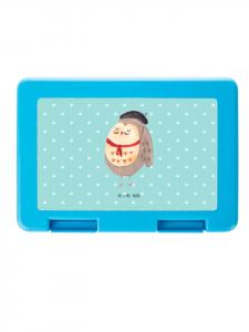 Mr. & Mrs. Panda Ланчбокс с изображением совы, Франция, без надписей, бирюзовые пастельные тона