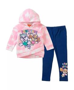 Пуловер Everest Skye для девочек-подростков, комплект одежды из флисовой толстовки с капюшоном и леггинсами с перекрестным рисунком Paw Patrol, розовый