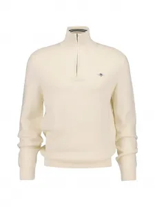 Фактурный свитер с молнией наполовину Gant, бежевый