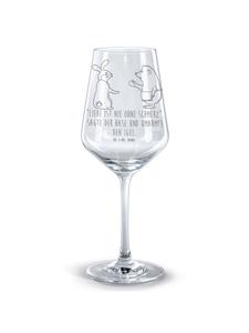 Бокал для красного вина с зайцем и ежиком и надписью на прозрачном стекле Mr. & Mrs. Panda