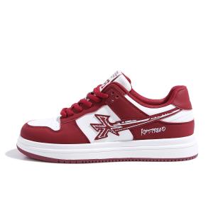 Увеличивающие рост, износостойкие, дышащие, нескользящие, низкие кроссовки для скейтбординга унисекс KFT, Lava Red