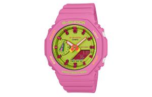 Casio Женские часы серии с двойным жидкокристаллическим/аналоговым дисплеем, 42 мм, желтого цвета