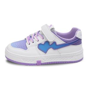 Нескользящие и износостойкие дышащие детские кроссовки для скейтбординга средней высоты Budding, белый/фиолетовый