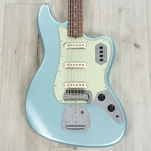 Бас-гитара Fender Custom Shop Bass VI DLX Closet Classic с 6 струнами, возрастной цвет Aged Firemist Silver