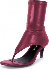 Женские сандалии-ботинки Maiyang с открытым носком, на щиколотку, с застежкой-молнией, маленький каблук, модная вечеринка, обувь для выпускного и шопинга, размеры 4-16 US, Violet Red