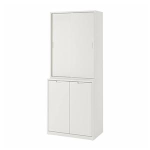 Комбинация для хранения с раздвижными дверями TONSTAD IKEA, 81x47x201 см, кремовый