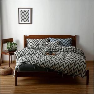 YUSIWOAL Комплект постельного белья хлопок двойная нить геометрическая полоска бохо ультрамягкий Color 1