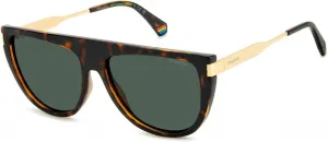 Солнцезащитные очки POLAROID PLD 6221/S/X 086 HAVANA 57/16/140 для женщин, Havana/ Green Polarized