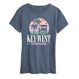 Женская футболка с рисунком Key West, цвет Heather Blue