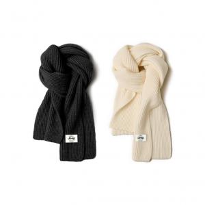 Jeep Голубой вязаный шарф унисекс, 2 Pack (Black+Ecru)