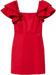 Мини-платье с воланами на рукавах TWINSET, красный