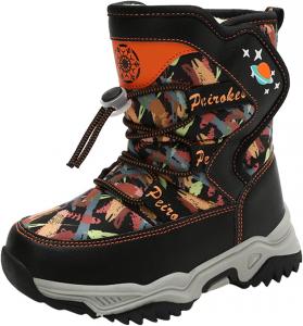 Детские ботинки для девочек, камуфляжные зимние ботинки с противоскользящей подошвой, на флисовой подкладке, массивные, для зимы, для активного отдыха и походов, из хлопка, средние по голенище Generic, B #2