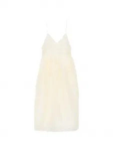 Платье миди Colette с V-образным вырезом Khaite, бежевый