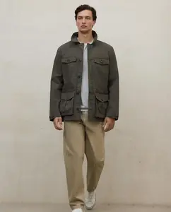 Мужское пальто на пуговицах с четырьмя передними карманами Ecoalf, зеленый