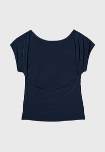 Футболка с принтом Open-Back Stradivarius, темно-синяя