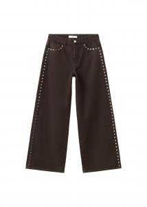 MANGO Широкие джинсы 'Studs' в цвете Chocolate