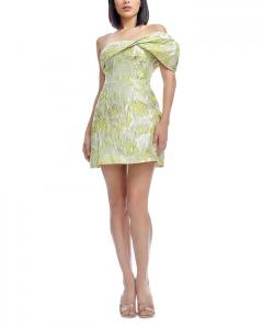 Оливковое жаккардовое мини-платье Dress the Population, зеленый
