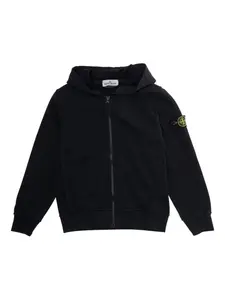 Худи на молнии Stone Island Junior, черный