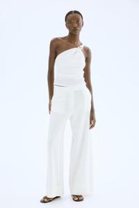 Широкие брюки из льняной смеси H&M, белый