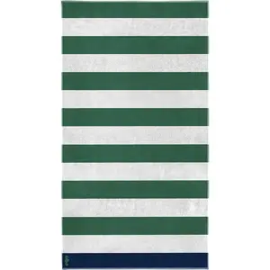 Полотенце Albatros 100x180, в полоску, для сауны и бассейна, с логотипом Seahorse, зеленый