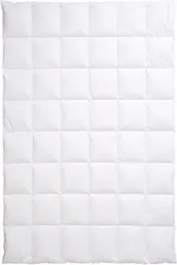 Пуховое одеяло Centa-Star "Королева Канады", обычное, наполнитель 90% пух, 10% перо, чехол 100% хлопок, (1 шт.), отличное качество с пушистым наполнителем 135х200 см, белый