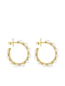 Серьги-кольца с искусственным жемчугом TOUS, золотой