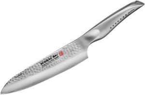 Global SAI Поварской нож 19 см - легкая японская нержавеющая сталь, острое лезвие, кованая поверхность, упор для большого пальца, производство Япония, SAI-01, серебряный