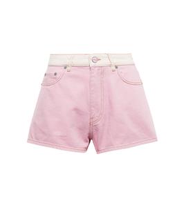 Джинсовые шорты с высокой талией Ganni, Light Lilac