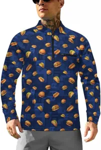 Мужская рубашка с воротником стойкой и защитой от ультрафиолета, быстросохнущая