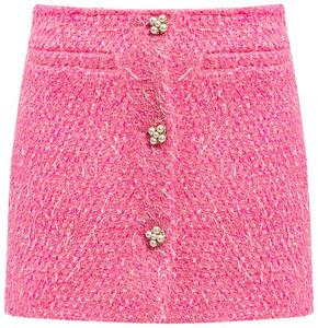 Юбка Vetements Deconstructed Tweed Skirt 'Hot Pink', розовый