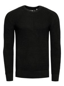 Плотно трикотажный облегающий свитер с круглым вырезом черного цвета Rusty Neal