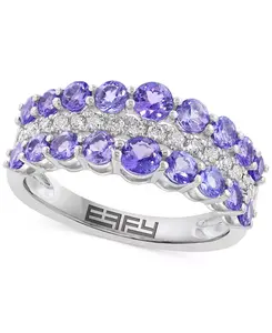Кольцо Effy с танзанитом (1-5/8 карата) и бриллиантом (1/5 карата) из 14-каратного белого золота Effy Collection, tanzanite