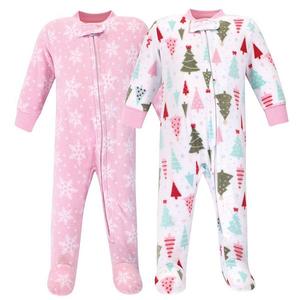 Комбинезон-слип для девочки с молнией, 2 шт, sparkle trees, 6-9 месяцев Hudson Baby