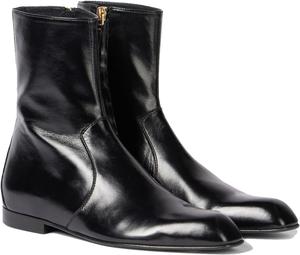 Kapxumo Женские кожаные ботильоны с боковой молнией, плоский каблук, заостренный носок, короткие ботинки, удобные для работы, осень-зима, черные и бордовые