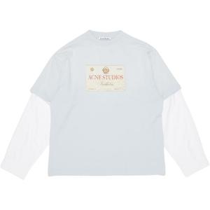 Футболка с принтом логотипа Acne Studios, светло-серый