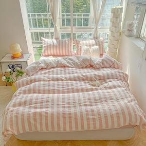 UJNHGQ Комплект постельного белья гостиничный синий белый вертикальные полосы ультрамягкий дышащий Color 5