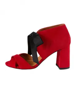 Модные туфли со звездами L37, красный