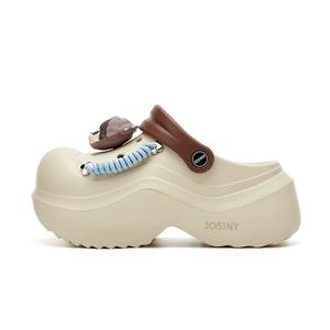 JOSINY Классические перфорированные клоги для женщин в коричневом цвете, цвет Brown