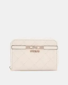 Средний кошелек на молнии Guess, бежевый