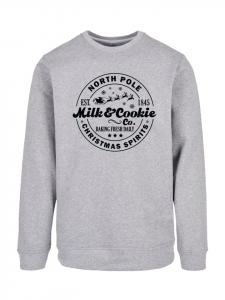 Толстовка F4NT4STIC Sweatshirt Milk and Cookie Bakery Retro Weihnachten Sign, пятнистый серый