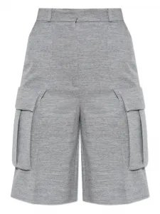 Шорты с накладными карманами Balmain, серый
