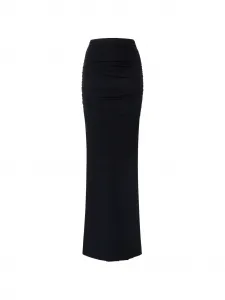 Длинная юбка из драпированного трикотажа Elisabetta Franchi, черный