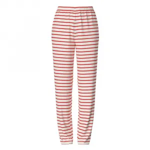 Брюки Pieces Chilli Straight Stripe, красный/белый