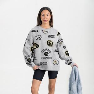 Женский серый свитшот colorado buffaloes always on repeat Gameday Couture