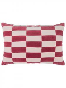 Butlers Бархатная подушка в клетку, розового цвета