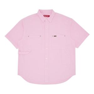 Рубашка Supreme Loose Fit Short-Sleeve Denim Painter Shirt, розовый
