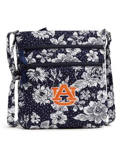 Женская хипстерская сумка через плечо Auburn Tigers Rain Garden с тройной молнией Vera Bradley, черный