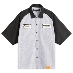 Классическая полосатая рабочая рубашка с короткими рукавами Neighborhood, черный